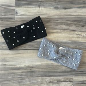Set of 2 J Crew Pearled Knit Winter Headbands